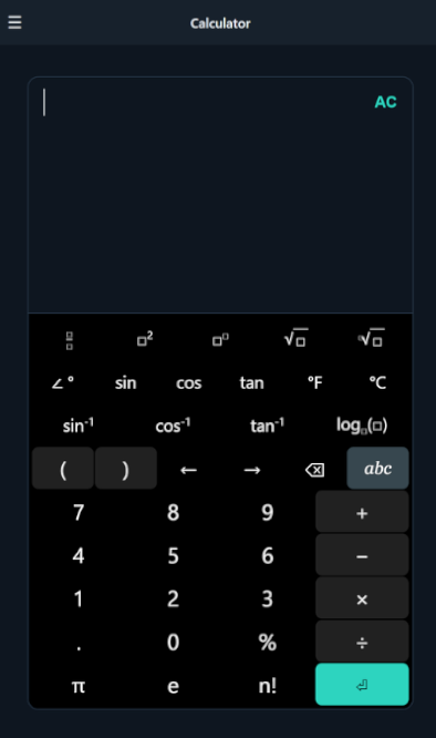 The DeepOcean calculator running in a browser